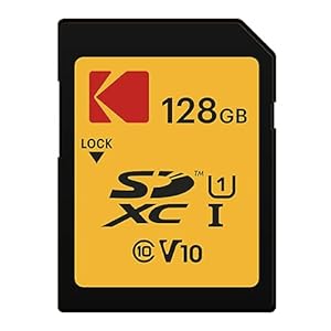 KODAK Premium Memory Card 128GB, 85MB/s Read Speed, 25MB/s Write Speed for Full HD Video and High-Resolution Pictures, Compatible with SDHC and SDXC Standards – EKMSD128GXC10K