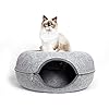 KONINKOSI katzenbett,katzennest Filz rundes Design, Donut katzenbett Harter atmungsaktiver Filz, Abnehmbares Tunnelspielzeug Kann für Katzenbetten oder Katzenspielzeug verwendet Werden