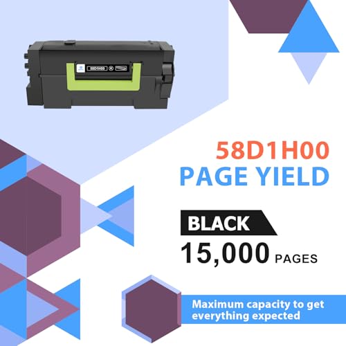Image of 58D1H00 Black MS823 MS821 Toner Cartridge 58D1000 Remanufactured Compatible for Lexmark 58D1H00 MS823dn MS821dn MS725 MS822 MS823 MS825 MS826 MX721 MX722 MX822 MX826 MS823n MS825dn Printer 2-Pack