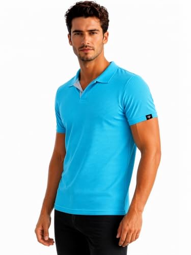 Image of Status Quo Men's Polo T-Shirt | Rich Cotton Blend | Slim Fit | All Day Comfort | Contrast Inner Placket | Polo Collar