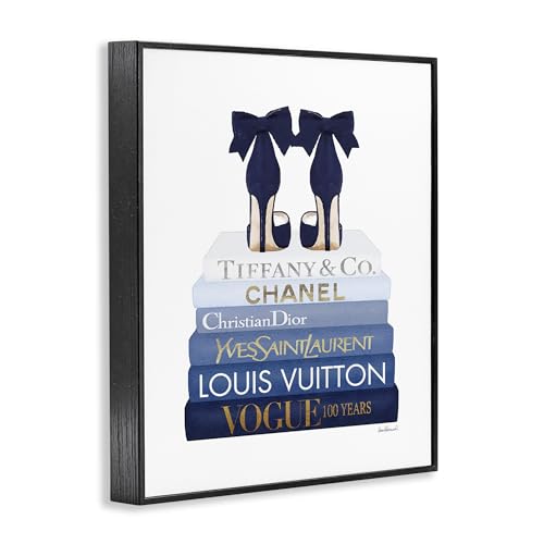 Image of Chic Bookstack Heels Fashion, 24 x 30 Inch Framed Giclee Print | Stupell Industries . By Amanda Greenwood . Ready to hang . Great for bedroom or office . Made in USA