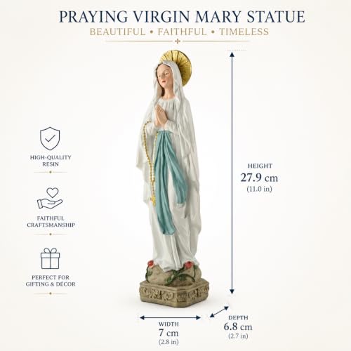 Estatua Nuestra Señora de Lourdes 11 pulgadas miniatura 3