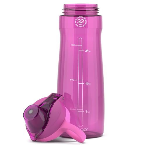 Image of Pogo BPA-Free Plastic Water Bottle with Chug Lid, Fuchsia, 32 oz.