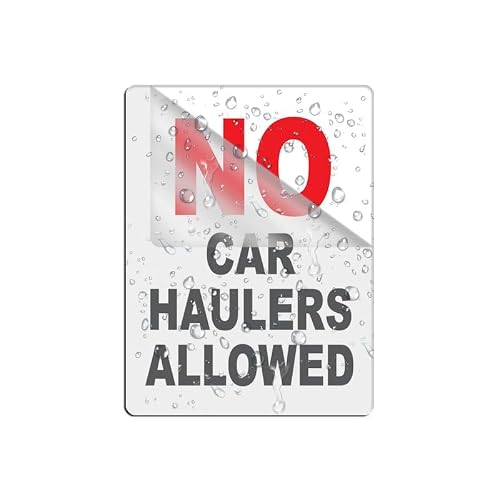 peiyeety Metal Tin Sign No Car Haulers Allowed Funny Safety Quote Wall Art, Vintage Style, Wall Decor For Indoor Home Kitchen Living Room Bedroom Office Cafe Bar, 6x8 Inch