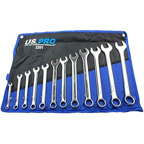US PRO 11pc Combination Spanner Wrench Set Cover