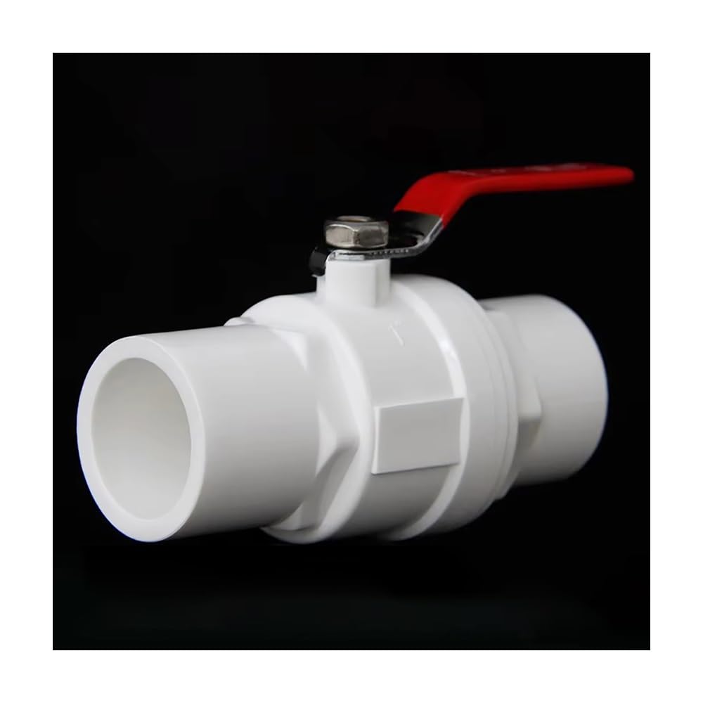 Válvula de Bola de PVC con Mango Antideslizante, Controlador de Flujo de Agua de 20mm a 110mm for fontanería de jardín, césped y hogar, 1 ud.(40mm)