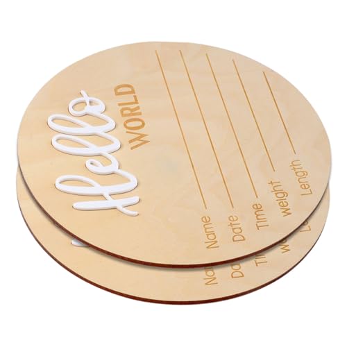 FAVOMOTO Newborn Photography Props Wooden Birth Announcement Sign Name Sign for Decor