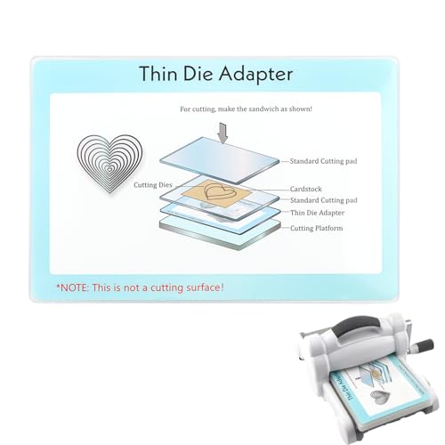 OTCRAFT Thin Die Adapter for Die Cutting Machine; PC Plastic Standard Adapter Pad for Thin Wafer Dies Increases Cutting Capability Scrapbooking Die-Cutting Plate Adaptor 9x6inch(22.8x15.4cm)