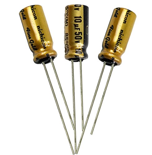 Nichicon Muse FG 10uF 50v (Fine Gold) Tolerance 20%, Audio-Grade Capacitor, 5 X 12.5mm (Pack of 3)