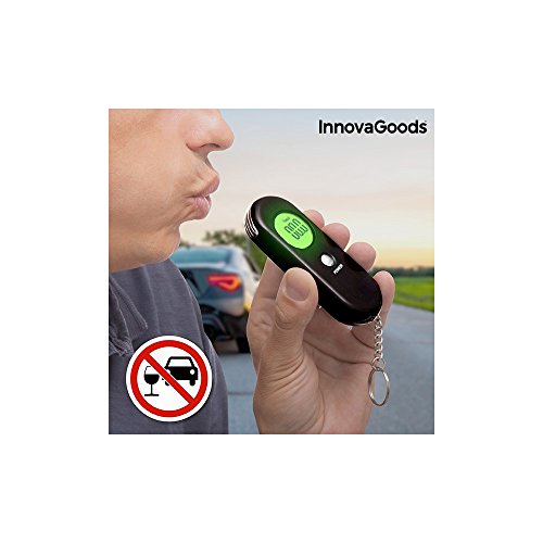 InnovaGoods IG115700 - Alcoholímetro Digital, Color Negro