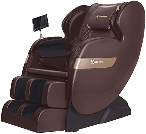 Real Relax 2022 Massage Chair of Dual-core S Track, Full Body Massage Recliner of Zero Gravity, Brown