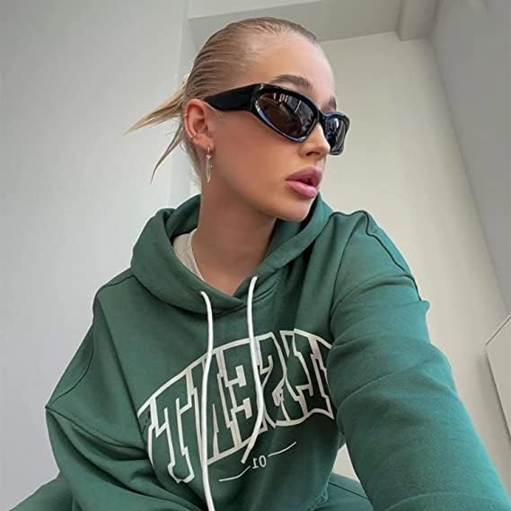 Miniatura 3 de SORVINO Gafas de sol envolventes para hombres y mujeres, gafas de sol ovaladas, gafas deportivas plateadas y2k