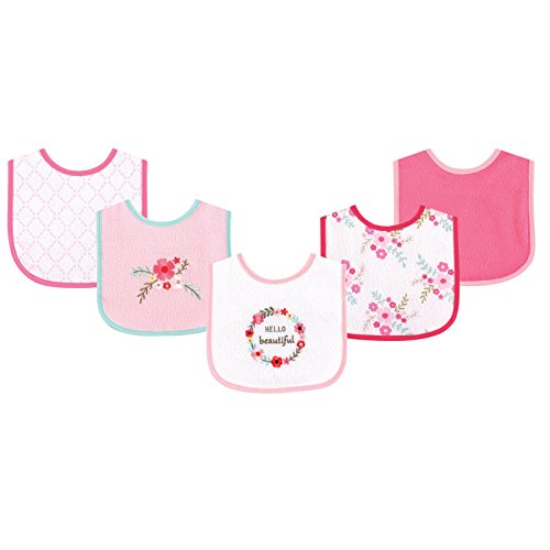 Image of Luvable Friends Baby Cotton Terry Drooler Bibs with PEVA Back, Transportation, One Size