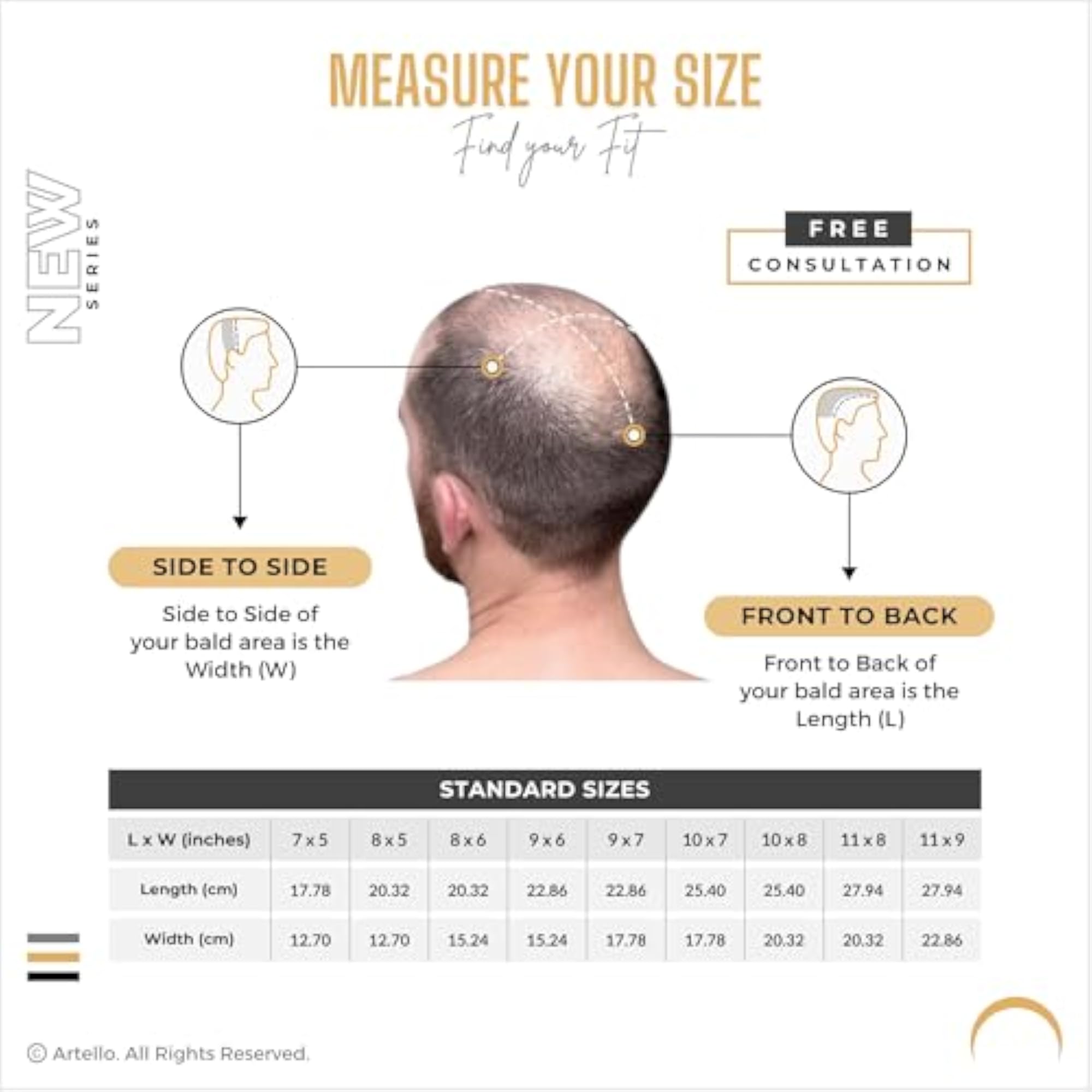 Men's 360 Full Poly Hair Patch, Ultra Thin