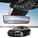 Suvnie Car Rear View Mirror Protector Frame, Silicone Auto Rearview Mirror Edge Protective Cover Compatible with Model 3 Y, Car Interior Rearview Mirror Decor Accessories (Red)