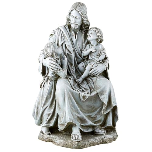 Estatua religiosa de Jesús con niños 16.5 pulgadas