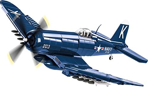 COBI F4U-4™ Corsair®, Maßstab 1:32, 520 Teile, Militärjäger-Modell | Bedruckt, beweglicher Propeller, aufklappbares Cockpit, Ständer, Pilotenfigur Jesse L. Brown, Komponenten aus d