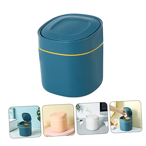 Basura mini Cabilock con tapa, 1.5 galones, azul, rectangular miniatura 3