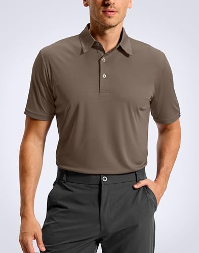 G Gradual Golf Shirts for Men Short Sleeve Dry Fit Moisture Wicking Lightweight Performance Active Sport Summer Collared Mens Polo Shirts(Brown,Medium) — view 2