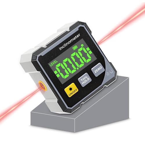 Qivine Buscador de ángulos digital gris pantalla LCD indicador de de nivel de burbuja magnético