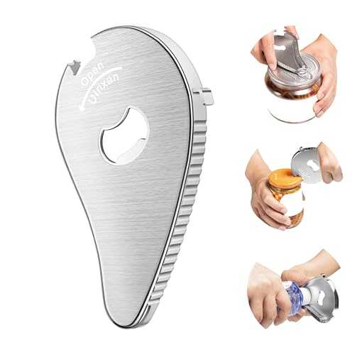 Uinxan Jar Bottle Can Opener for Weak Hand & Seniors with Arthritis-Easy Twist Off Caps (0.6