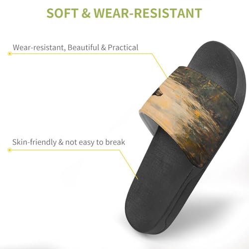 Lonely Black Bear Shower Slippers for Women Men Casual Non-Slip Slide Sandals Beach Bathroom Shoes3