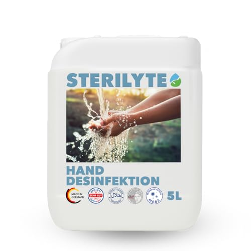 STERILYTE HD Deluxe Händedesinfektion alkoholfrei 5L neutral – Hautschonendes Desinfektionsmittel für Hände im Nachfüllkanister – dermatologisch getestet, BAuA N-112562, EN 1276 & EN 1500 geprüft