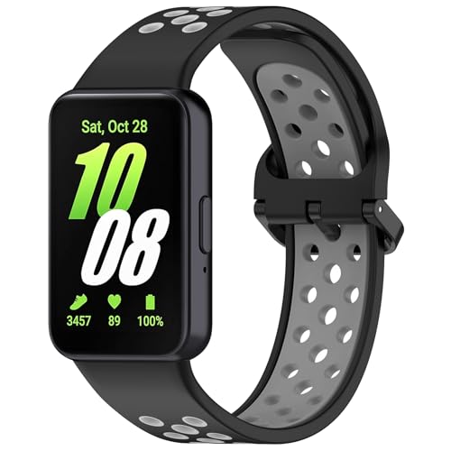 JUNENTER �V���R�� �X�|�[�c�o���h Samsung Galaxy Fit 3 �p �ʋC�� �c�[�g�[�� ���E�� �����p���v�X�g���b�v Galaxy Fit 3 2024 SM-R390 ���f�B�[�X �����Y (�u���b�N�O���[)