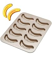 BSDLZCH 10 Cavity Banana Shape Cake Pan, Carbon Steel Banana Baking Pan Non-Stick Banana Cake Mol...