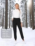MOVE BEYOND Gefütterte Jogginghose Damen Warm Thermo Fleecehose Winter Verdickte Kuschelhose mit 2 Taschen Sherpa-Innenfutter Kordelzug Sweathose, Schwarz, M