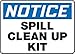 Accuform MCHL826XV Adhesive Dura-Vinyl Safety Sign, Legend "Notice Spill Clean UP KIT", 7" Length x 10" Width x 0.006" Thickness, Blue/Black on White