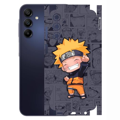 Image of AtOdds - Compatible for Samsung Galaxy A15 (5G) - Mobile Back Skin Sticker - Lamination - Back Screen Guard Protector Film Wrap (Coverage - Back+Camera+Sides) (Design - Naruto)