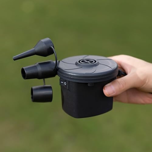 Miniatura 6 de Bomba de aire portátil de llenado rápido con 3 boquillas, 5 kPa para inflables, colchón, flotadores de piscina, juguete, balsa de agua, barco,