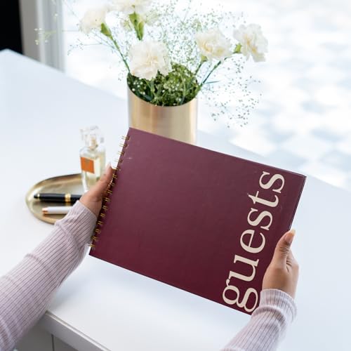 Image of Visitor Book - 8 x 12 Inches | Wiro Bound Guest Register for Hotels, Offices, Exhibitions, Boutiques & Business Use | Medium Size Visitor Log Book for Reception & Front Desk