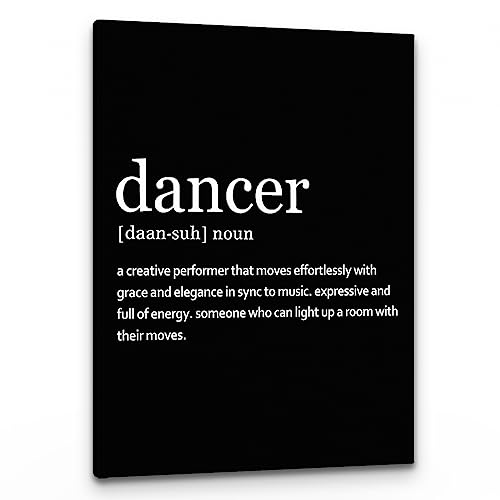 PHAMTE Dancer Definition Wall Art, Modern Minimalist Dance Quote Print Framed Canvas Painting Artwork For Home Bedroom Office Living Room Dance Studio Decor(11x14 Inch)