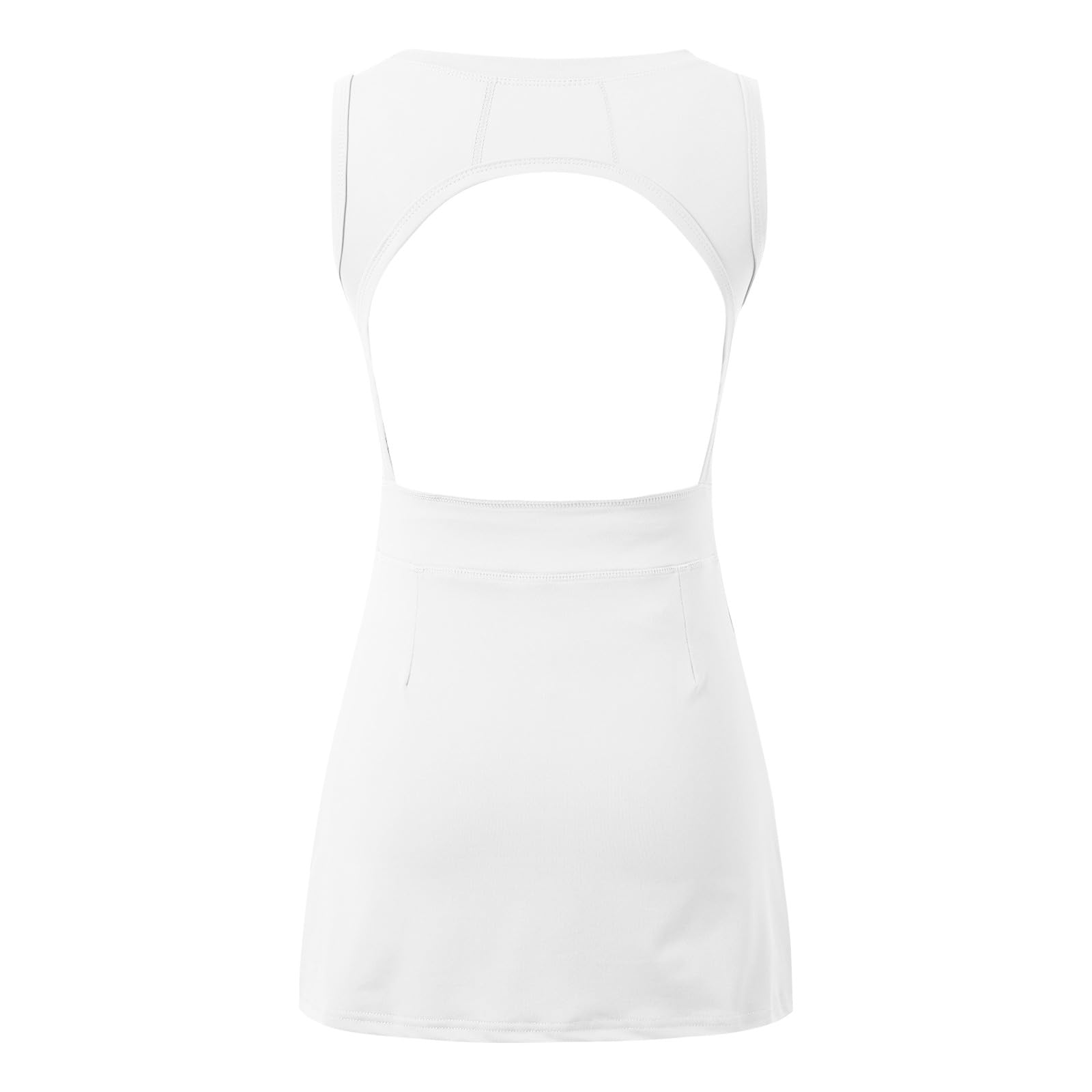 Vestido de tenis elegante para mujer, pantalones cortos integrados, sin mangas, ajustado, con lazo en la cintura, para entrenamiento, atletismo, para invitados de boda