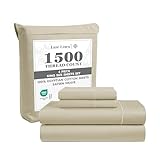 LANE LINEN 100% Egyptian Cotton King Size Sheets Set - 1500 Thread Count, 4 Pieces - Luxury Sateen Weave, 15' Extra Deep Pocket - Linen