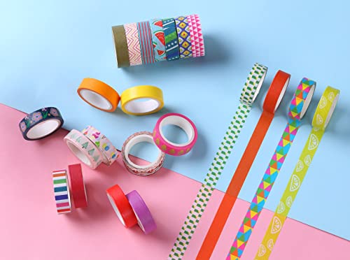 MPOPUUL Ninico 30 Rolls Washi Tape Set - 10mm Wide, Colorful Flower Style Design, Decorative Masking Tape for DIY Craft Scrapbooking Gift Wrapping - Image 4