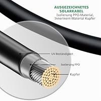 GENORTH 6mm² Solarkabel Verlängerung 2m mit Solarstecker, Rot/Schwarz – Ansicht 2