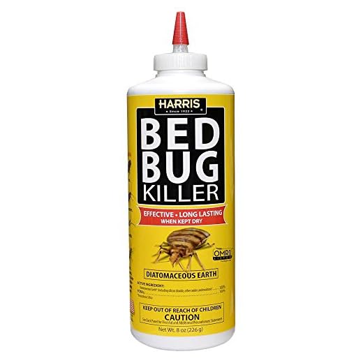 HARRIS HDE-8 Bed Bug Powder Diatomaceous Earth, 8oz, Yellow