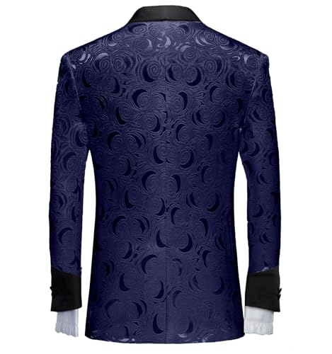 Wemaliyzd Men 2 Piece Suit Jacquard Shawl Lapel Blazer Coat & Pants2