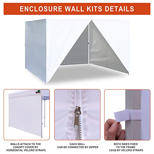 Eurmax USA Full Zippered Walls for 10x15 Easy Pop Up Canopy Tent,4 Walls ONLY(White) by Eurmax - Image 4