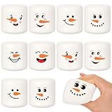 Arrowbash 24 Pcs Christmas Stress Balls, Marshmallow Snowman, 2.5 Inch