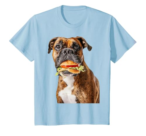 Boxer Burger T-Shirt, Youth, Baby Blue, Medium