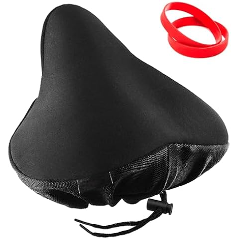 LINBOLUSA Bike Seat Cushion,Padded Gel Exercise Bike Seat Cover for Women Comfort, 11.5×9.5 inch Extra Wide and Soft Bicycle Seat Cushion for Stationary,Mountain Road Bike Cover