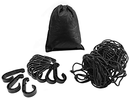 DEDC Rear Cargo Net Adjustable Super Heavy Duty Luggage Bungee Net for Trunk Bed, Jeep, SUV, Trailer, Van Storage Trailer Snowmobile Secure Loads for Pickup Truck Bed 12PCS Hook 47x35 Inch
