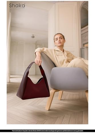 Bordo Süet SHK19 Suni Deri, Çıtçıtlı, Tek Bölmeli, Fermuarlı Makyaj Çantalı, El, Kol ve Omuz Çantası Bordo Süet - Görsel 7