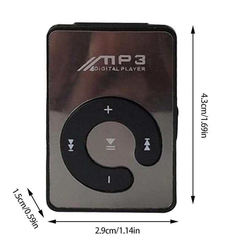 Image of Mabron Portable MP3 Player with Back Clip, Lightweight Music Player with USB Charging, Supports Memory Card, Compact Design for Travel, Gym & Daily Use