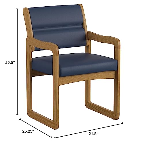Wooden Mallet Valley Guest Chair, Arms, Medium Oak #TOP1