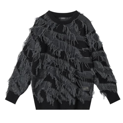 Pull à franges ample en tricot hip hop paresseux pour rester au chaud avec style